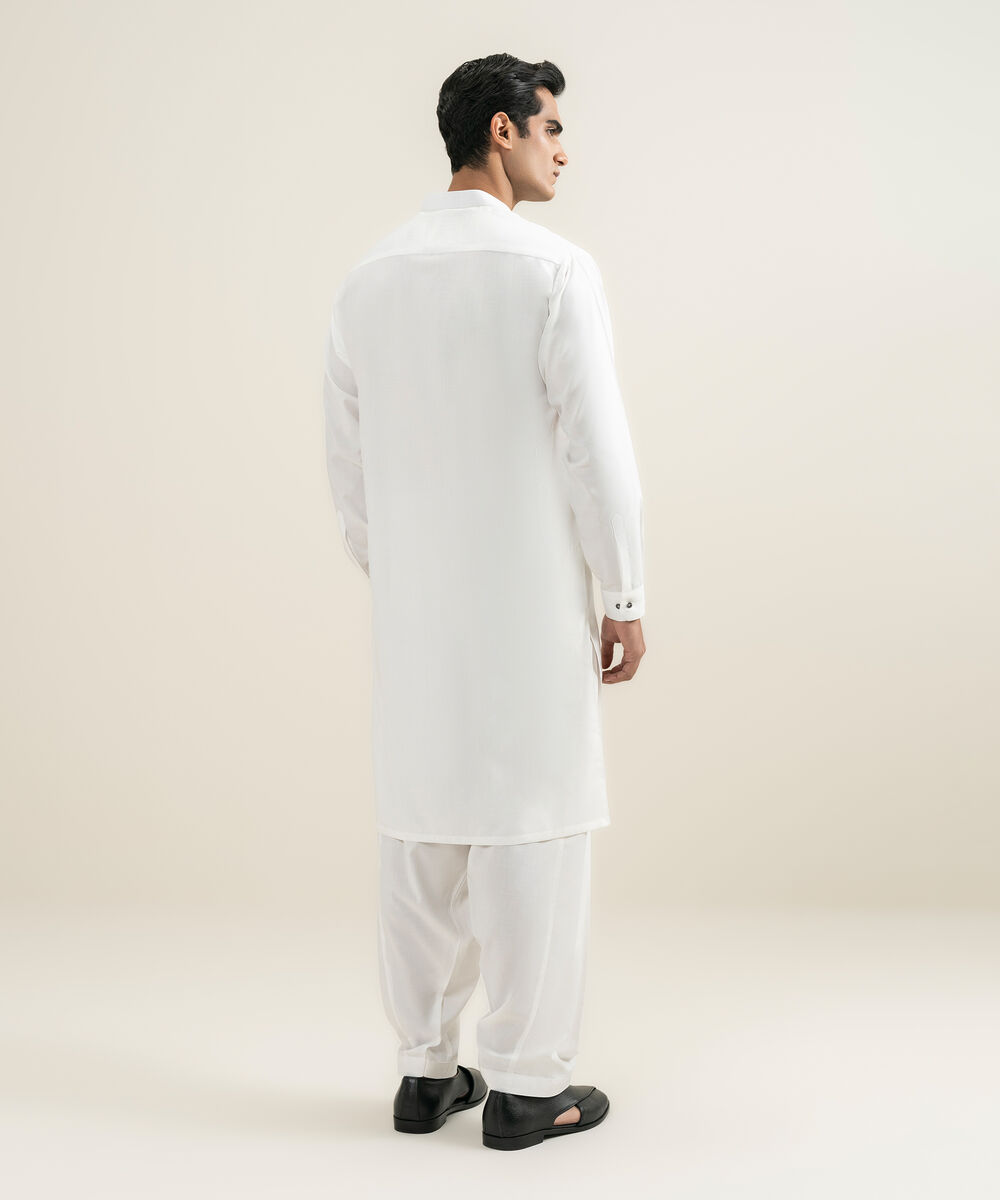Men's off white Wash & Wear Kameez Shalwar