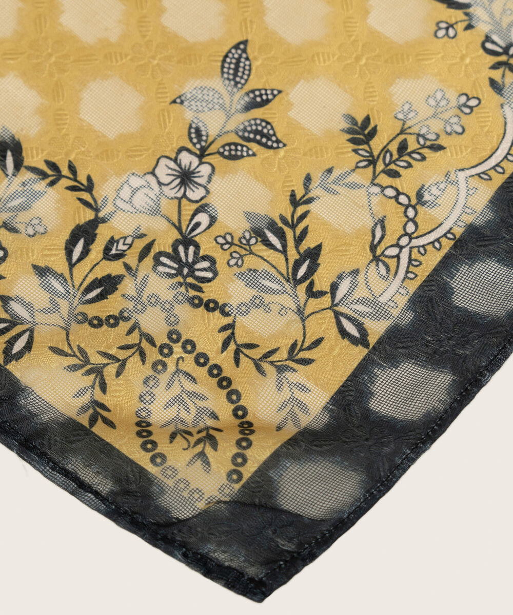 Brochea Jacquard Printed Yellow Dupatta