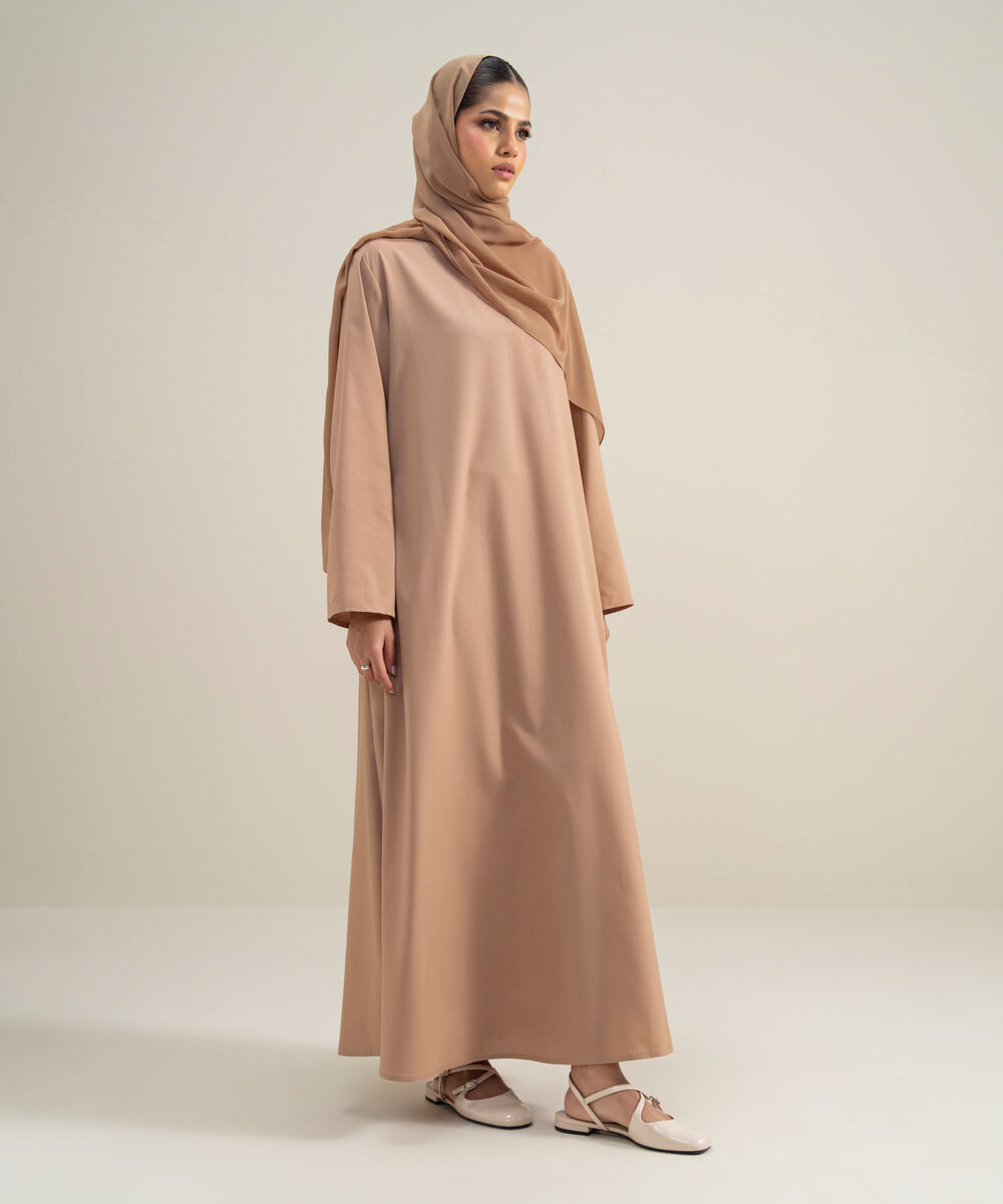 Women's Polyester Brown Regular Abbaya