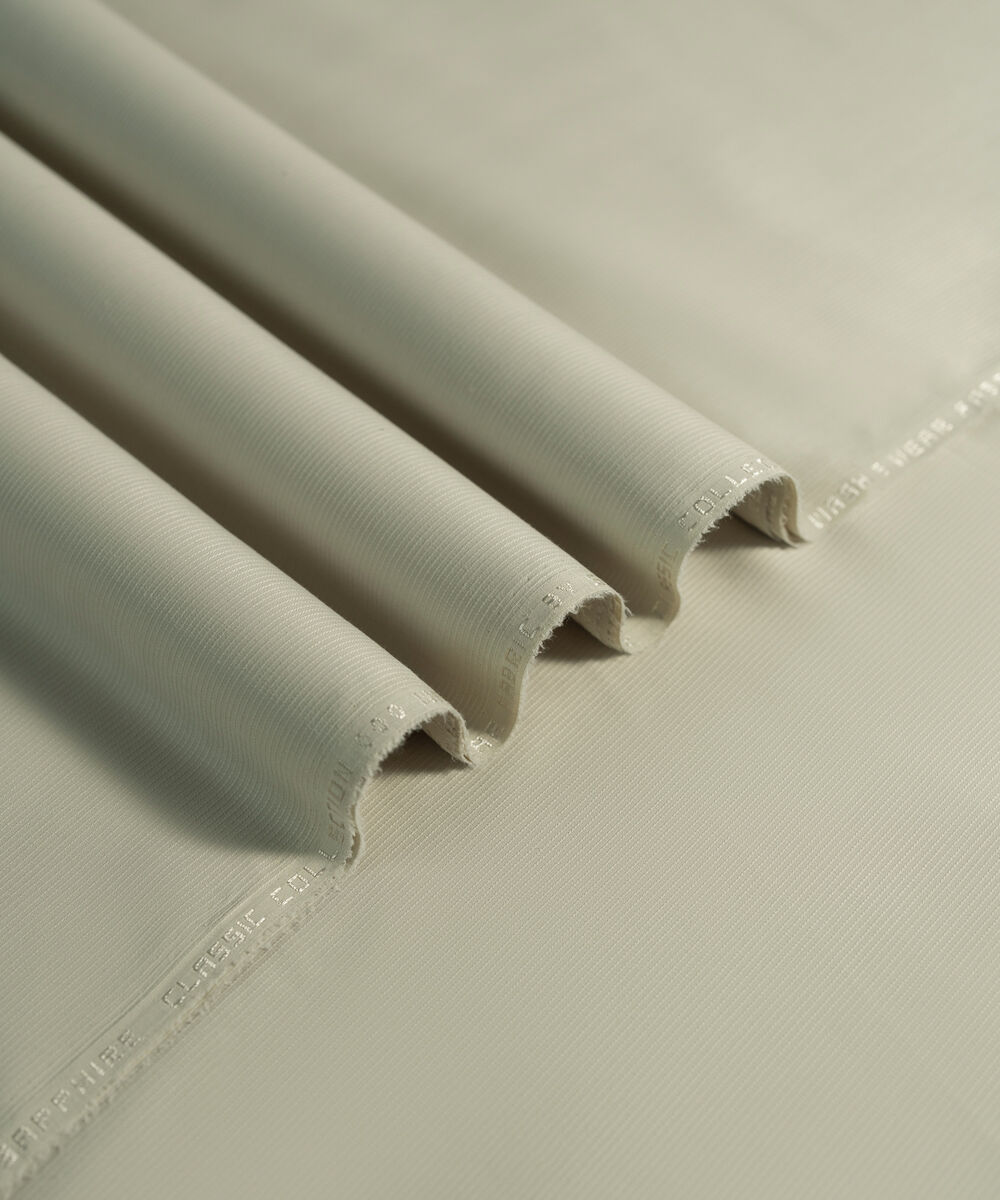 Men's Unstitched 2-Piece Premium Wash & Wear Dobby Beige Suit