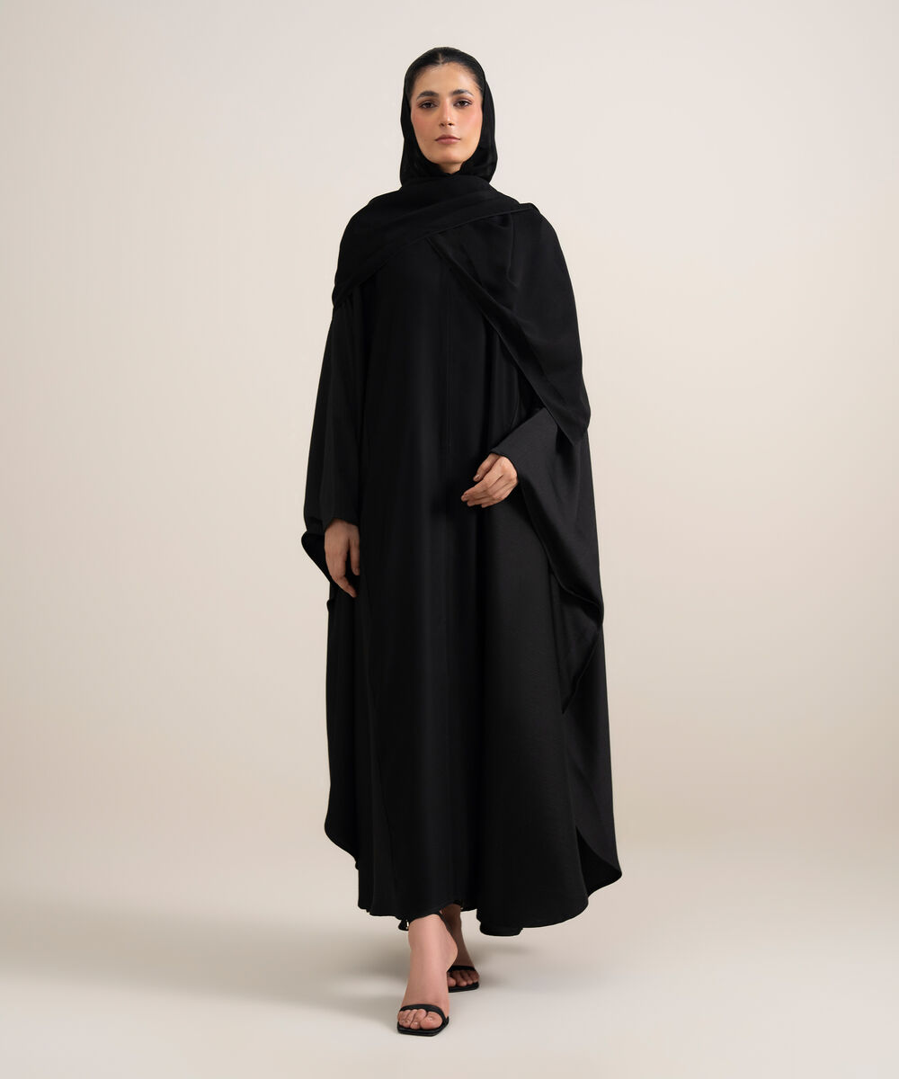 Women's Black Kaftan Abaya Set