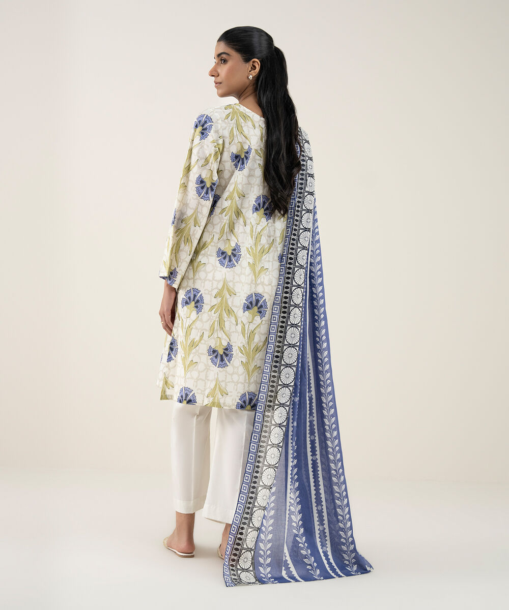 Women's Unstitched Lawn Printed Multi 3 Piece Suit