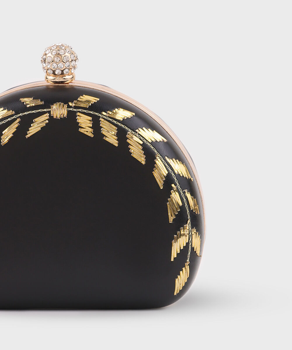 Women's Black Hard Clutch