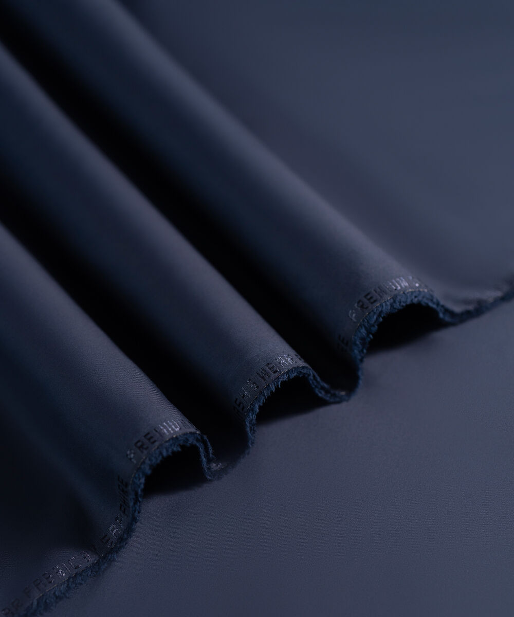 Men's Unstitched 2-Piece Luxury Wash & Wear Indigo Suit