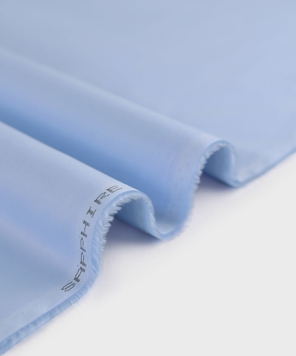 Men Unstitched Cotton Blue Full Suit Fabric