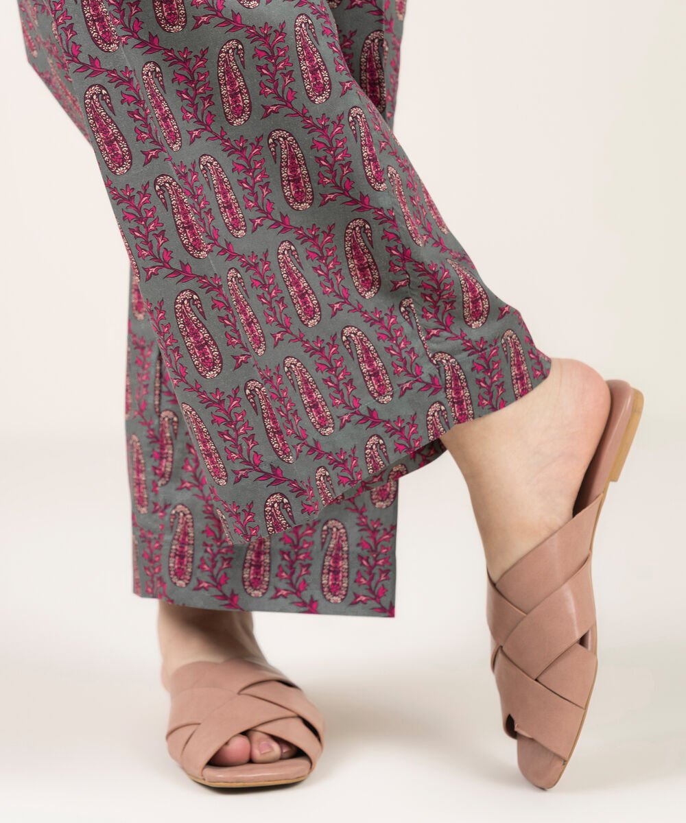 Women's RTW Cambric Printed Grey Culottes