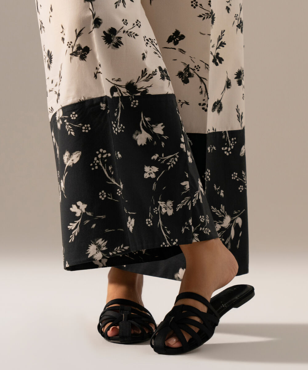 Women's RTW Poplin Printed White Skirt