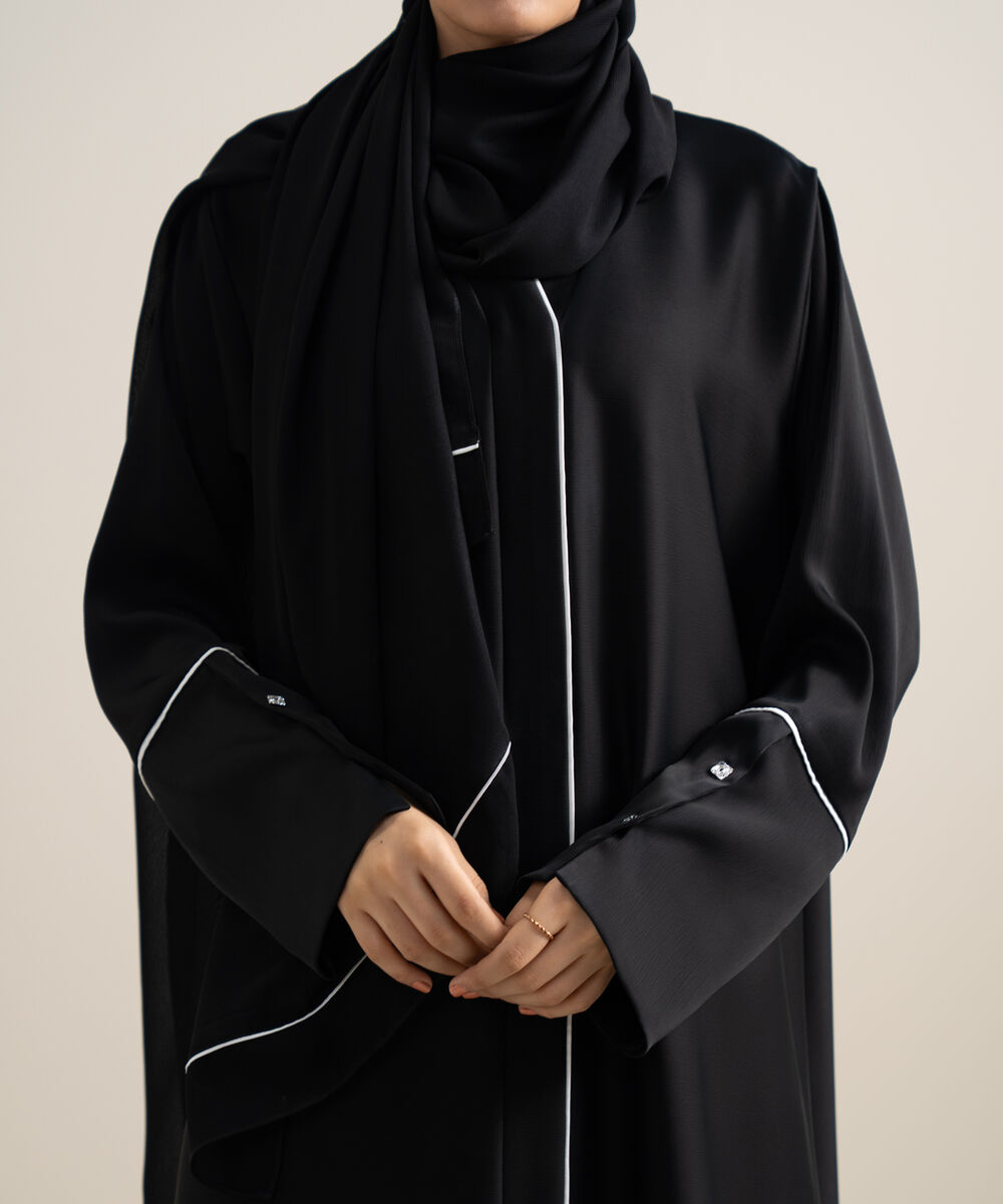 Women's Black Regular Abaya Set