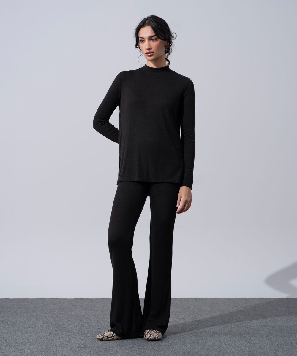 Women's Western Wear Black Slim-Fit Trousers