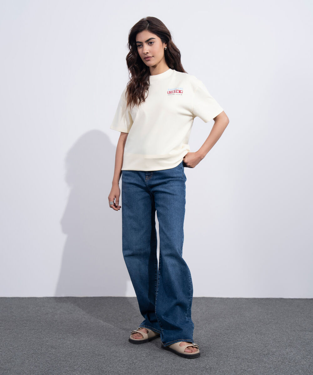 Women's Western Butter Yellow Relaxed Fit Graphic T-Shirt