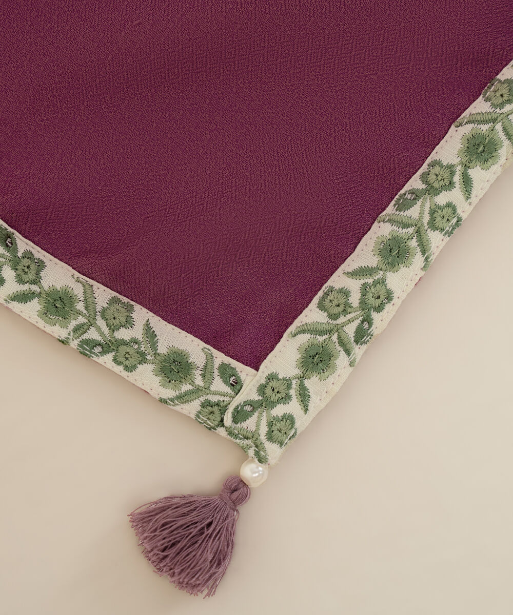 Embroidered Pink Blended Shawl