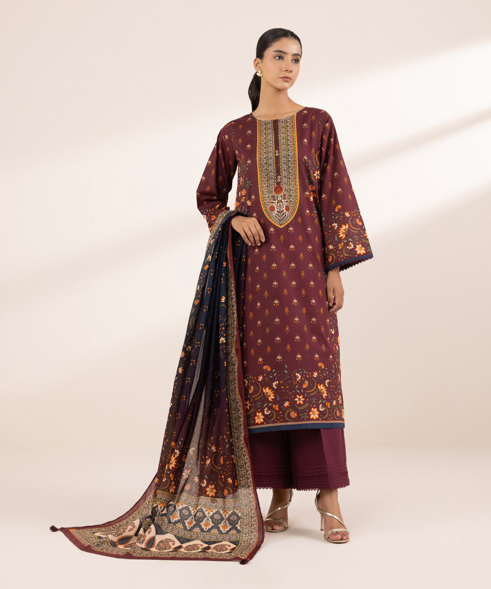 Fine Voile Red Printed Dupatta