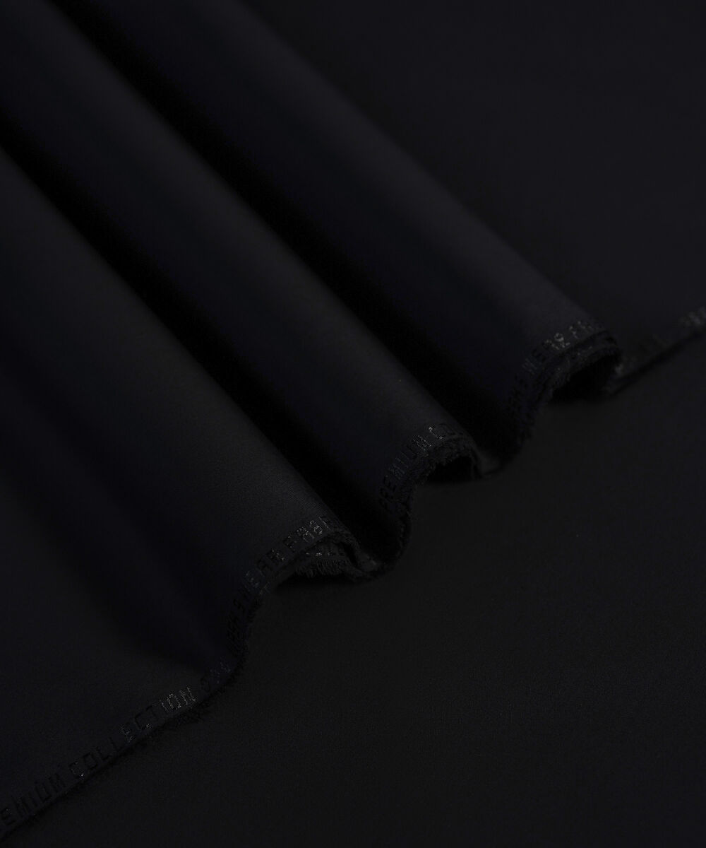 Men's Unstitched 2-Piece Luxury Wash & Wear Black Suit