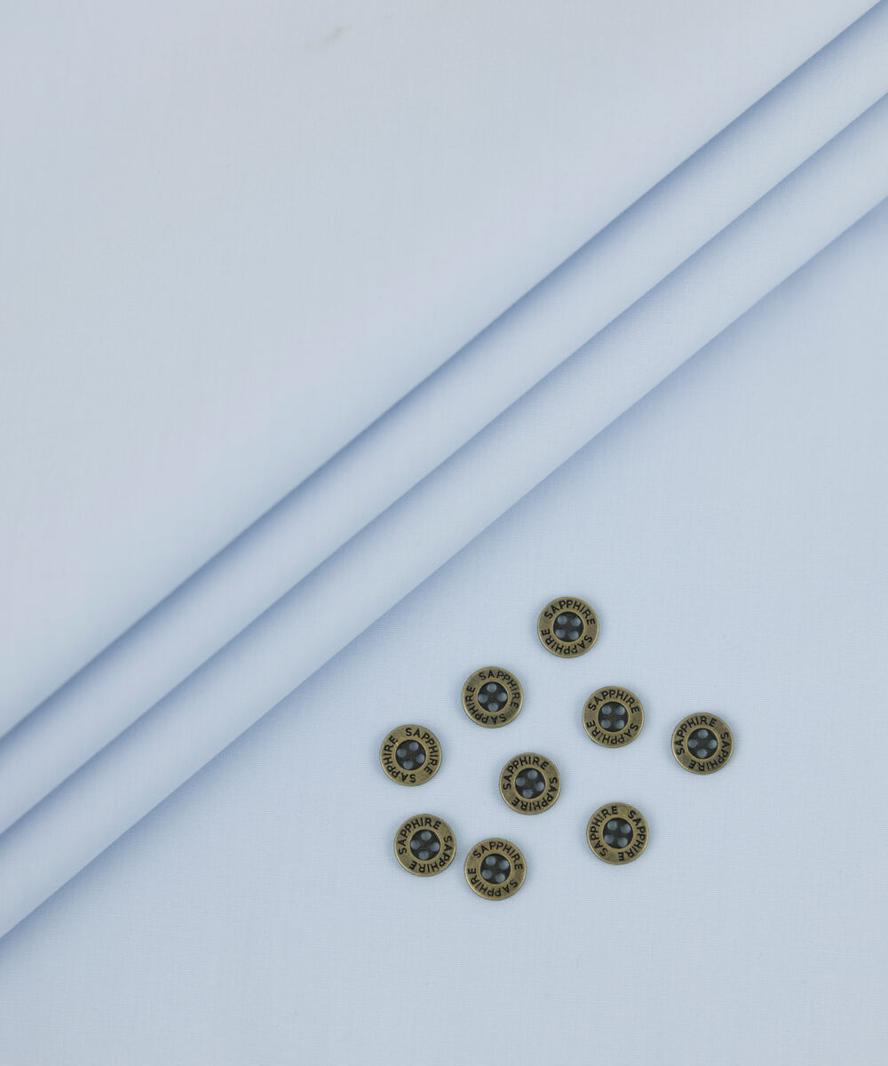 Men's Unstitched 2-Piece Premium Giza Cotton Soft Blue Suit