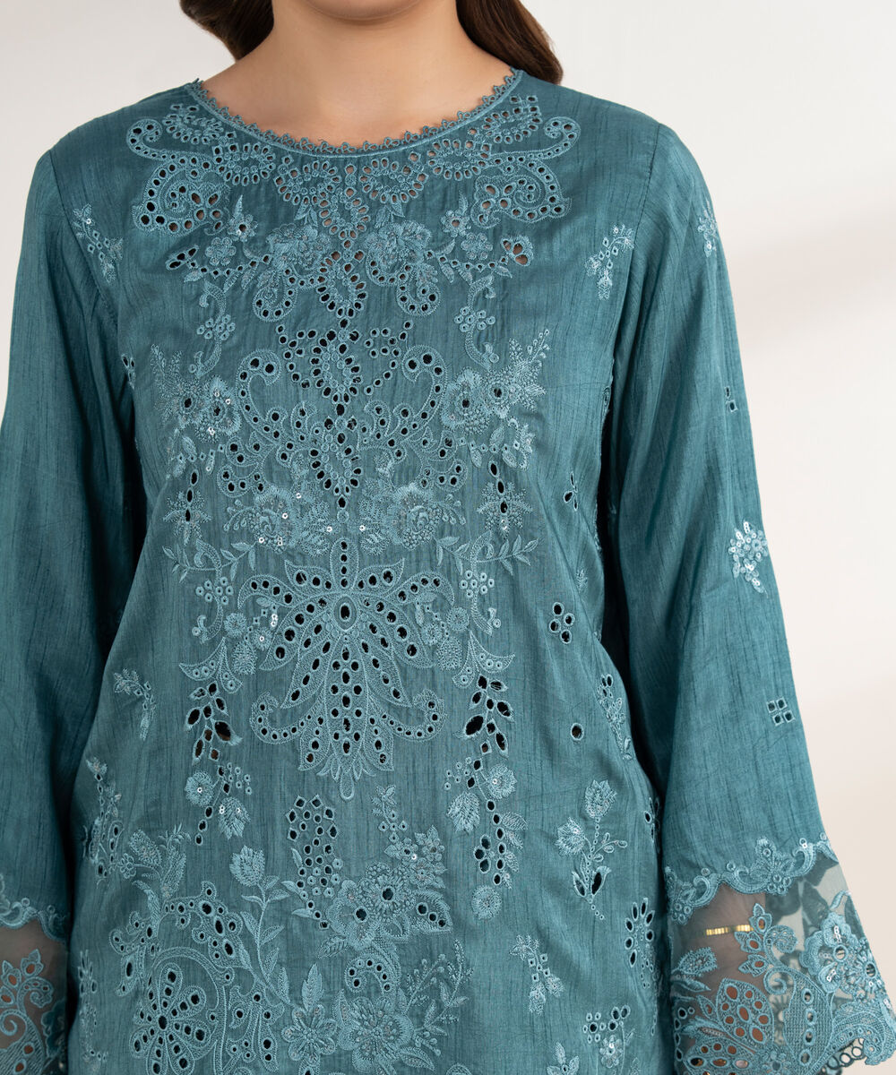 Women's Unstitched Viscose Raw Silk 3 Piece Suit