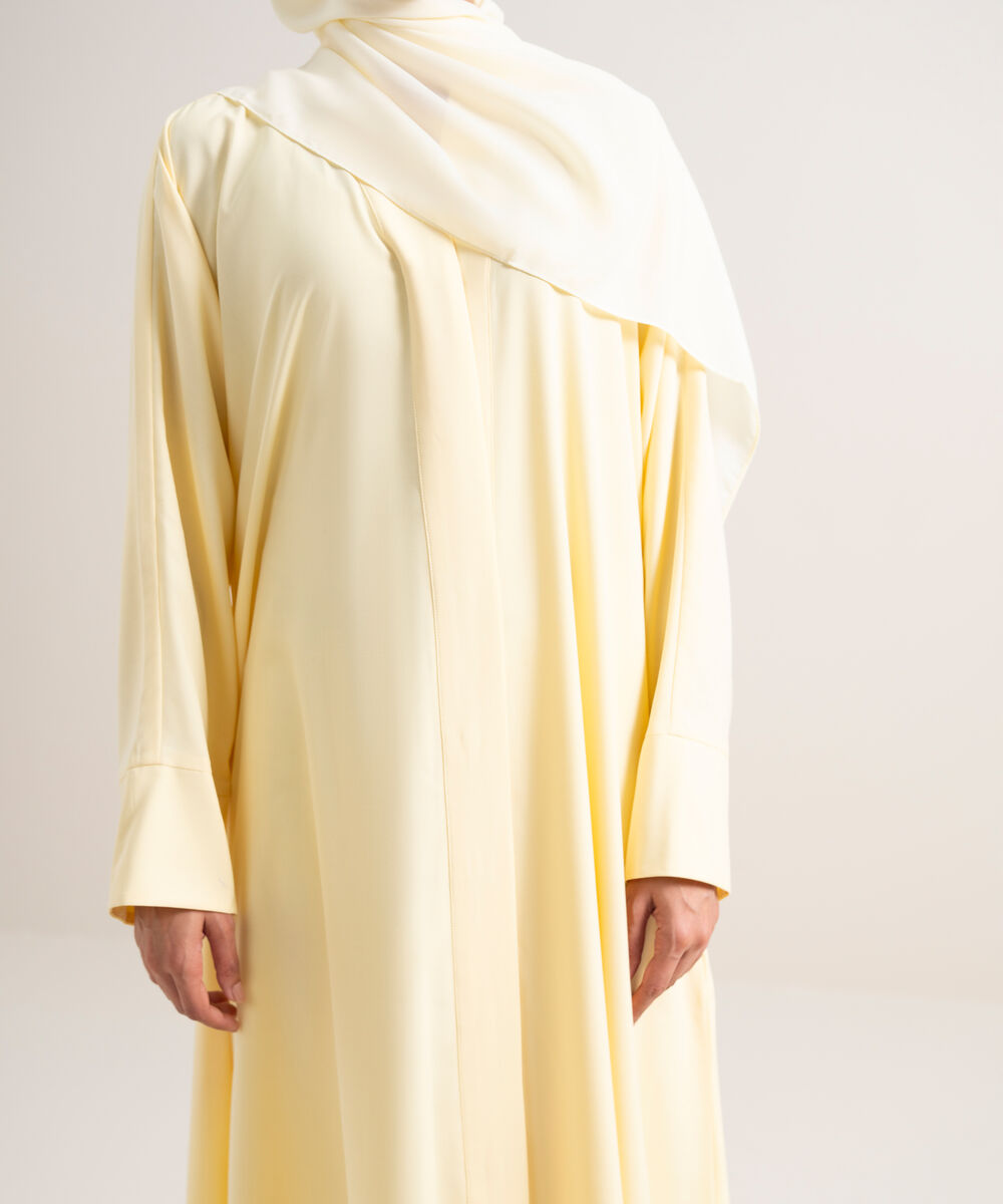Women's Dusty Yellow Button Through Kimono Abbaya