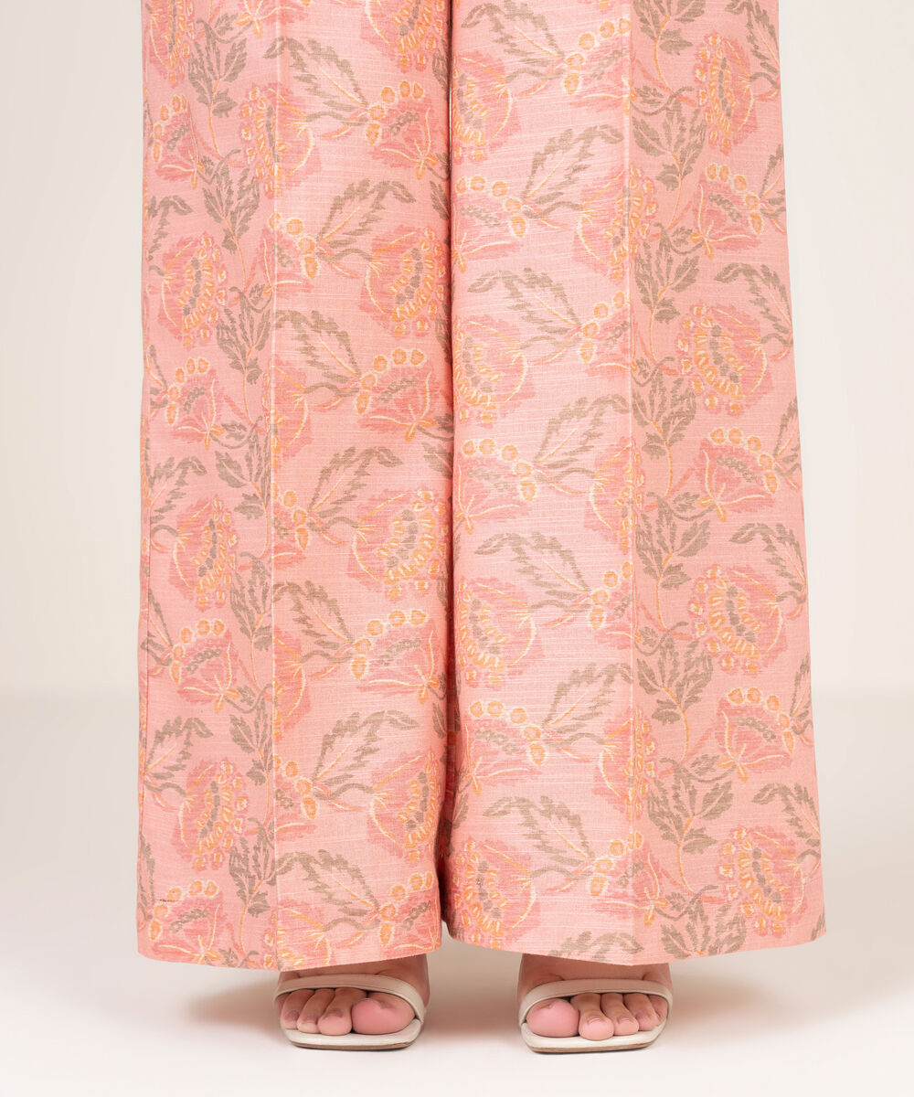Women's RTW Khaddar Printed Mauve Culottes