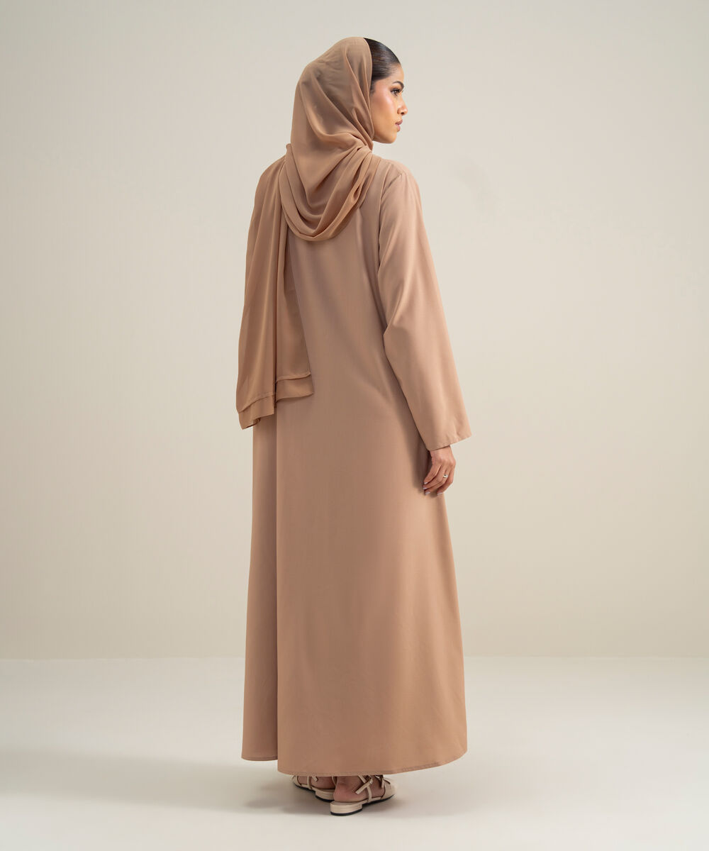 Women's Polyester Brown Regular Abbaya