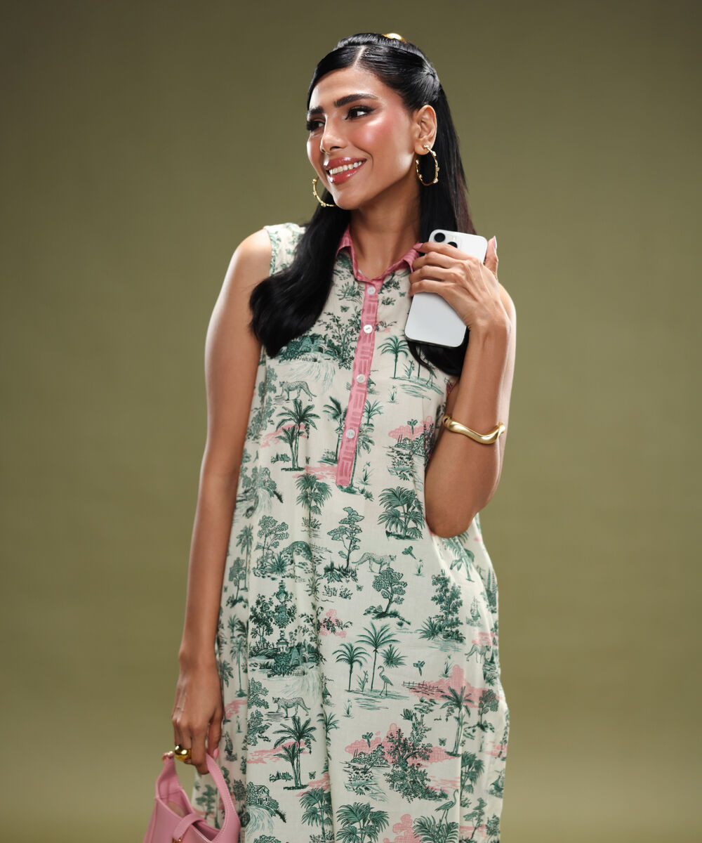 Women's RTW Lawn Printed Multi Straight Shirt