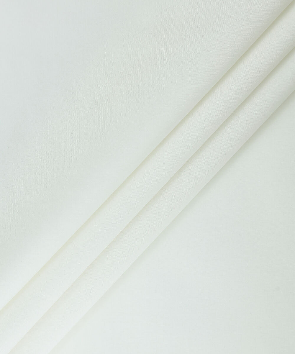 Men Unstitched Cotton Off White Full Suit Fabric