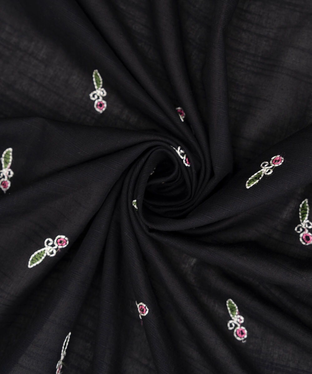 Light Khaddar Embroidered Black Dupatta