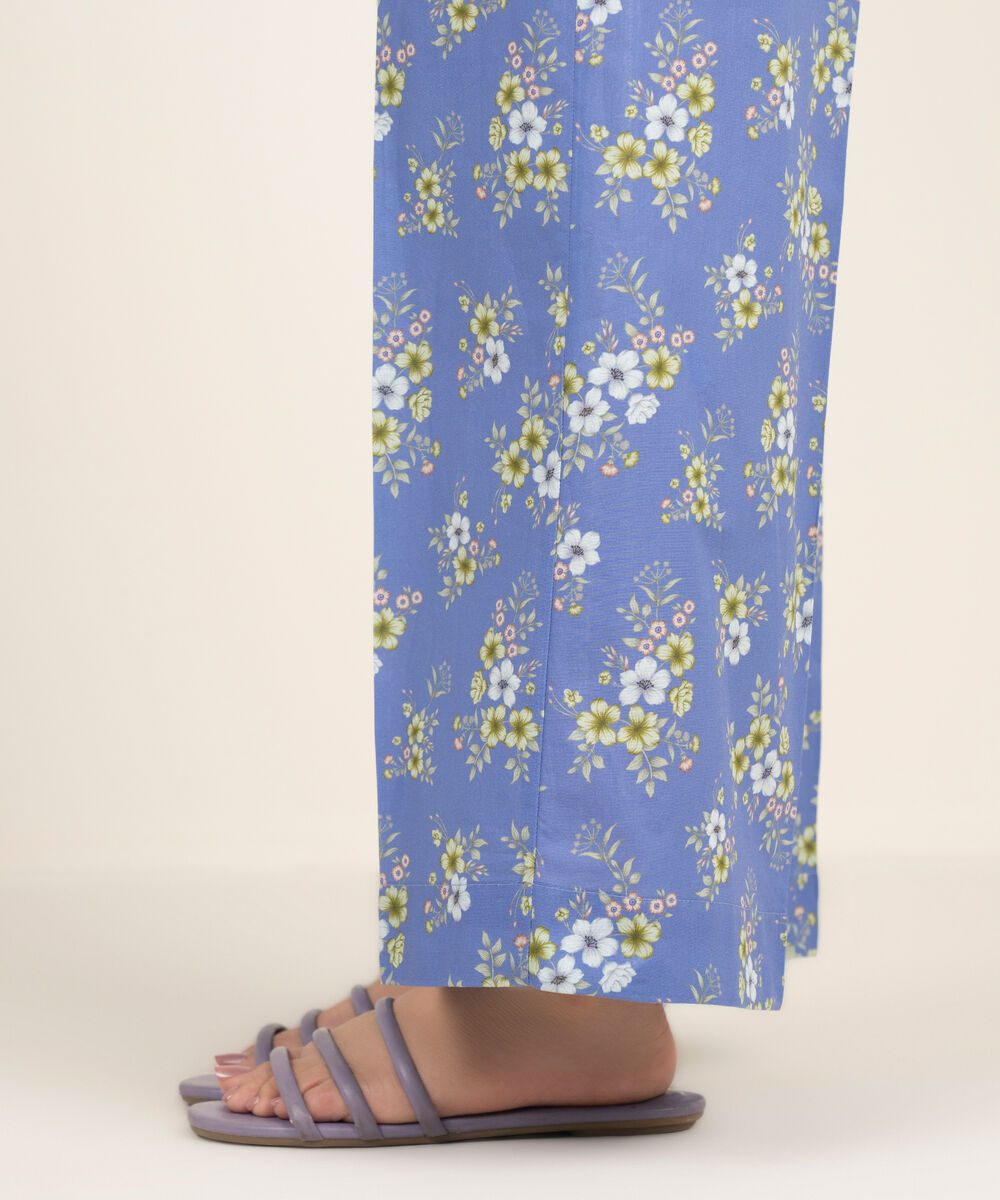 Women's RTW Cambric Printed Blue Culottes