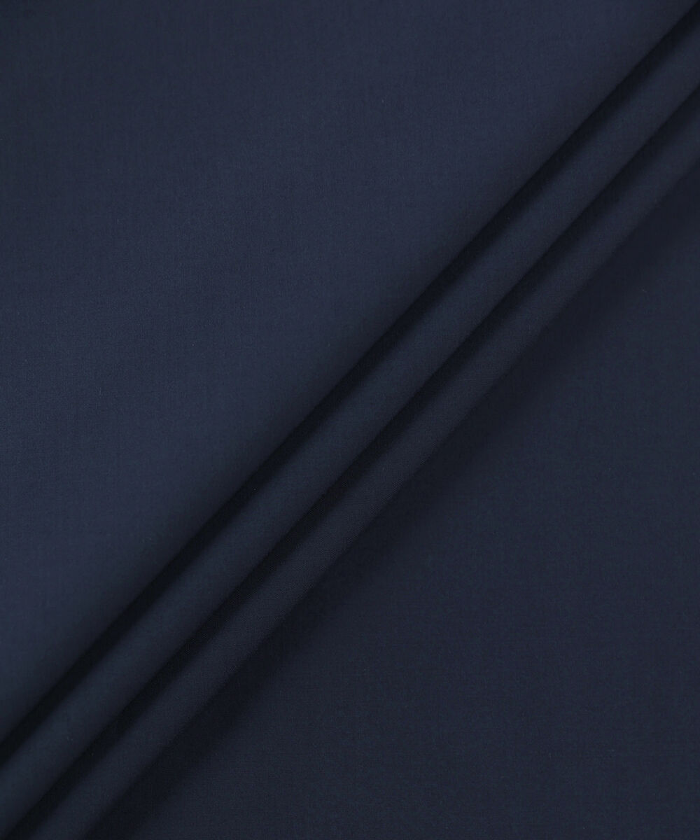 Men Unstitched Viscose Navy Full Suit Fabric