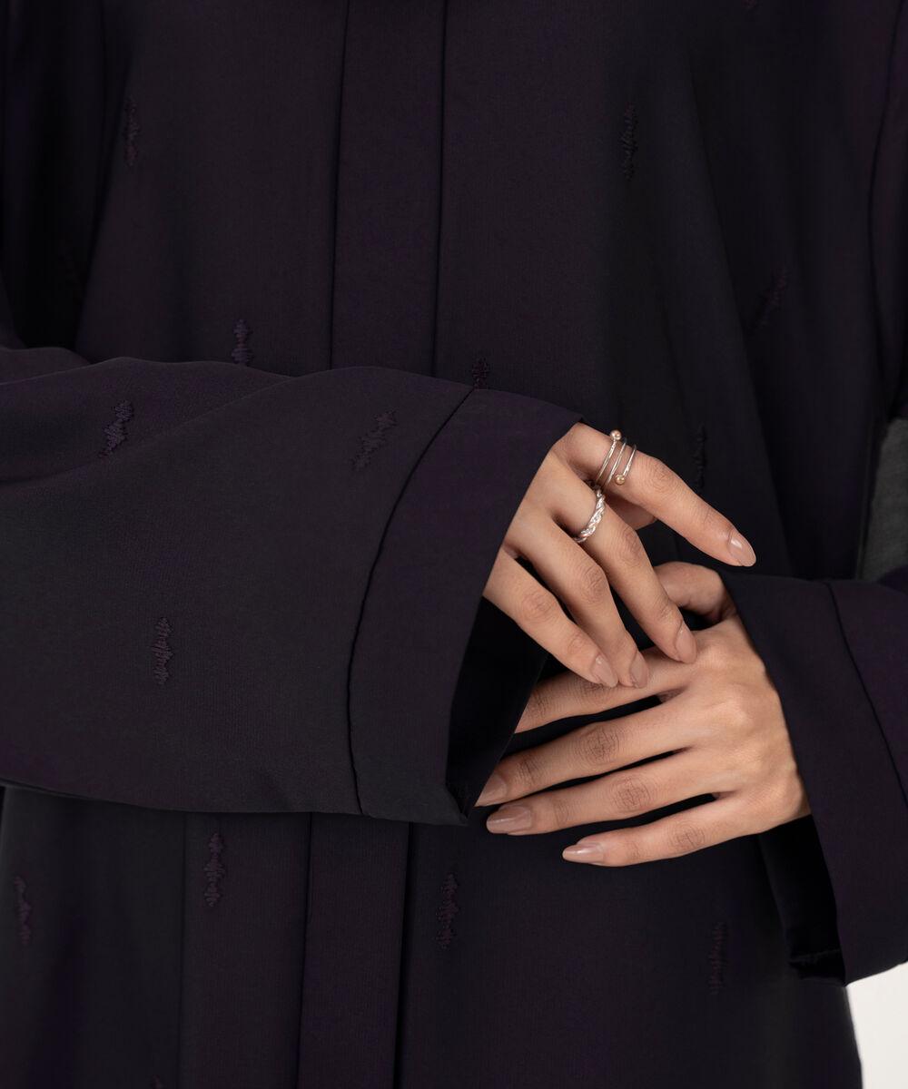 Women's Purple Polyester Abaya Set