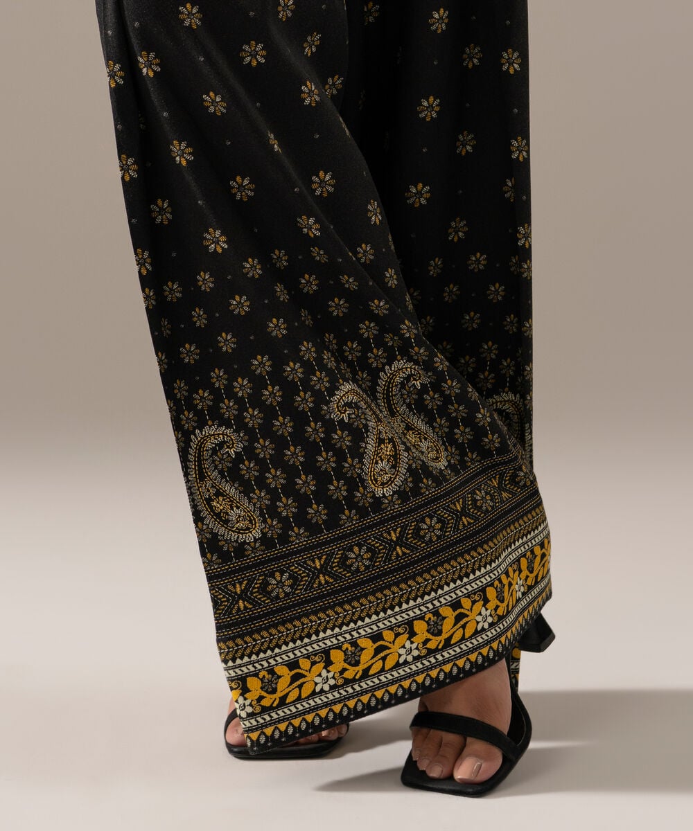 Women's RTW Bedford Printed Black Shalwar