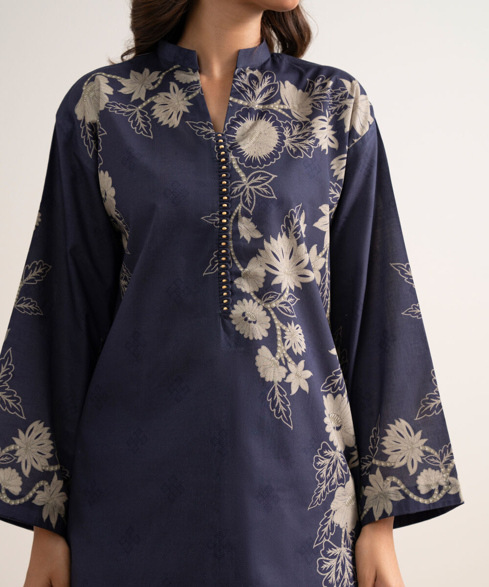 Women's Unstitched Printed Lawn Purple 3 Piece Suit