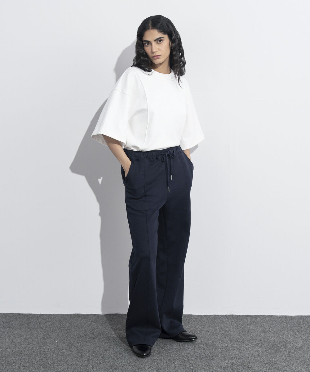 Women's Western Wear Blue Interlock Pull-On Trousers