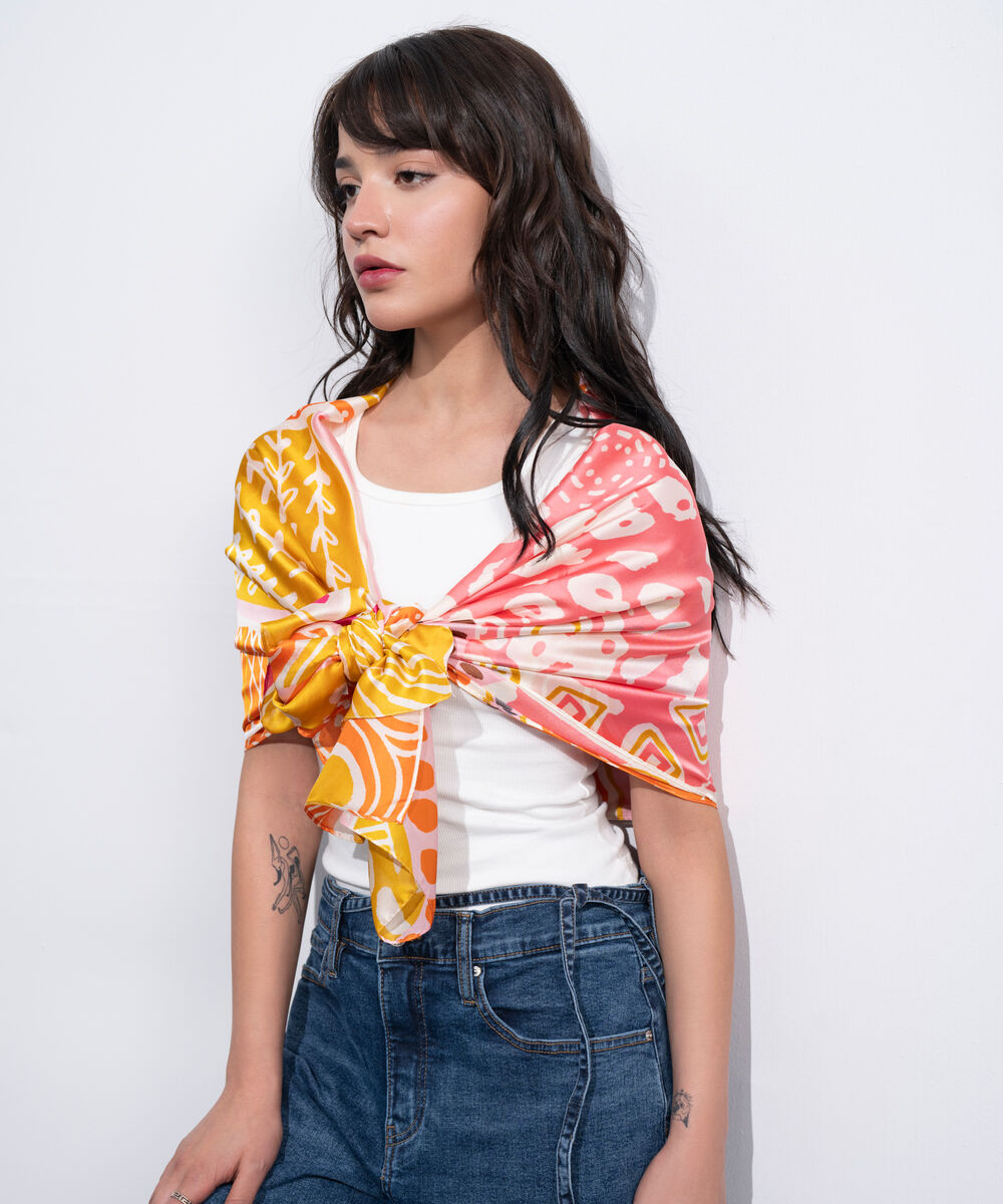 Women's Western Multi Printed Rectangular Scarf