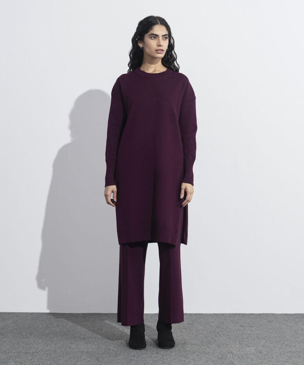 Women's Western Wear Merlot Sweater Knit Long Top