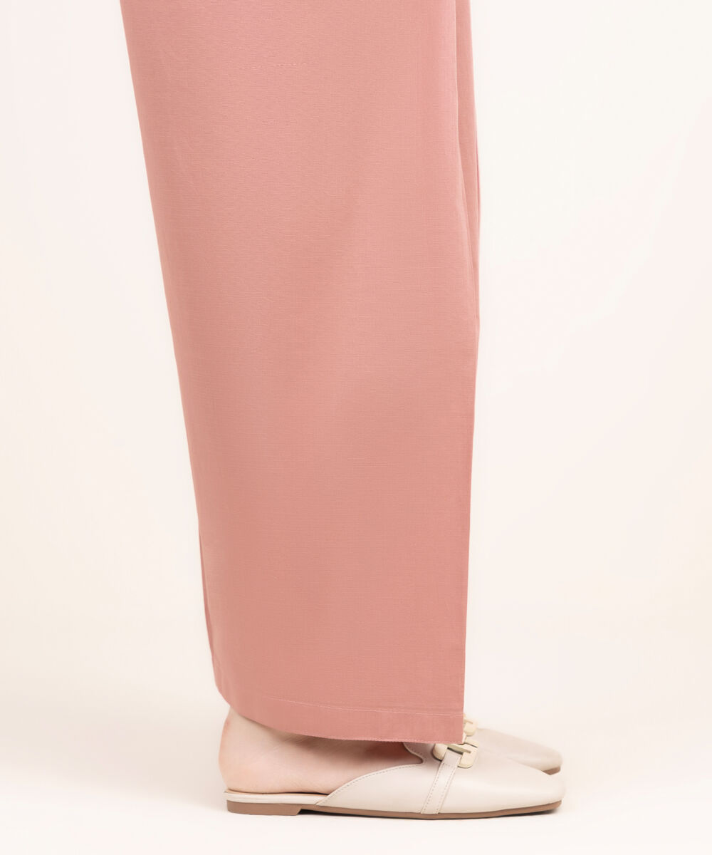 Women's RTW Khaddar Solid Pink Shalwar