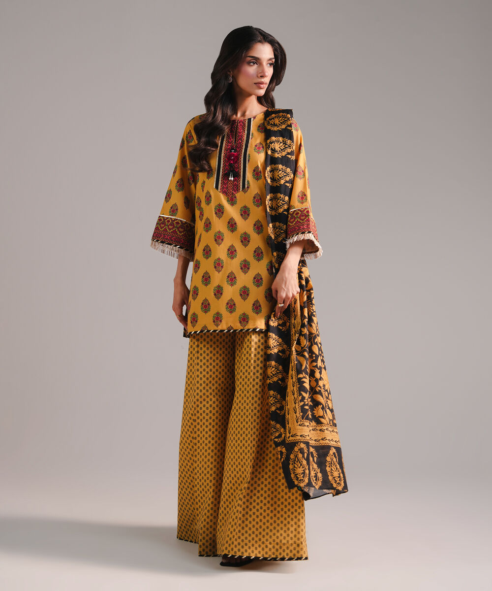 Lawn Printed Black Dupatta