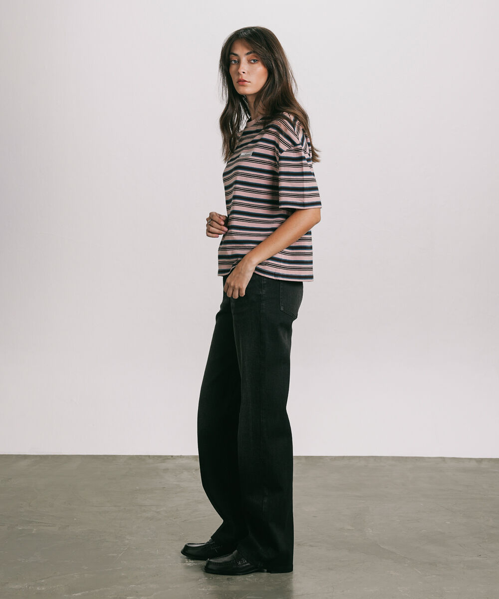 Women's Western Wear Pink Yarn Dyed T-Shirt