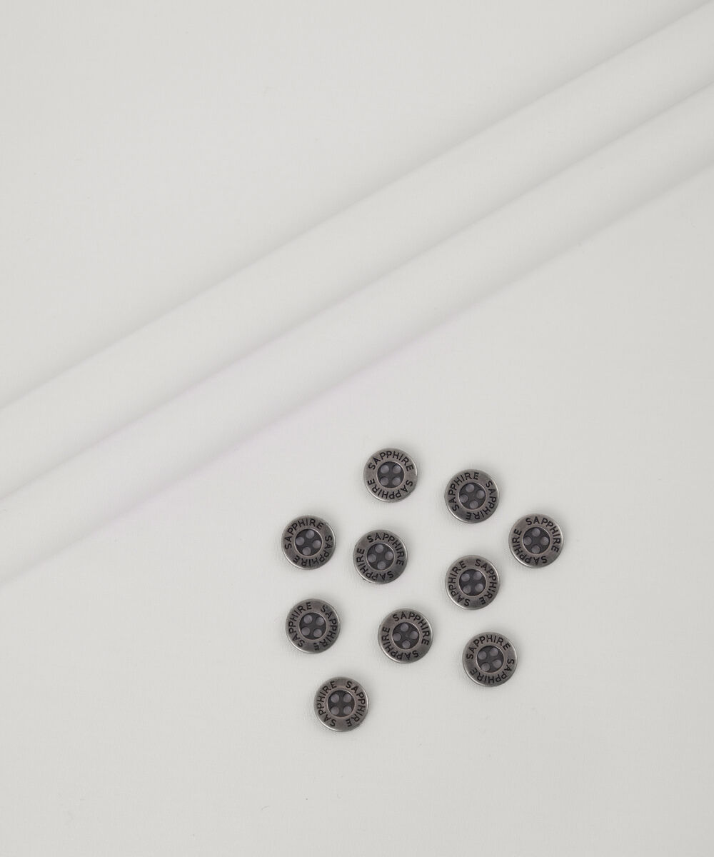 Men's Unstitched 2-Piece Premium Cotton Off White Suit