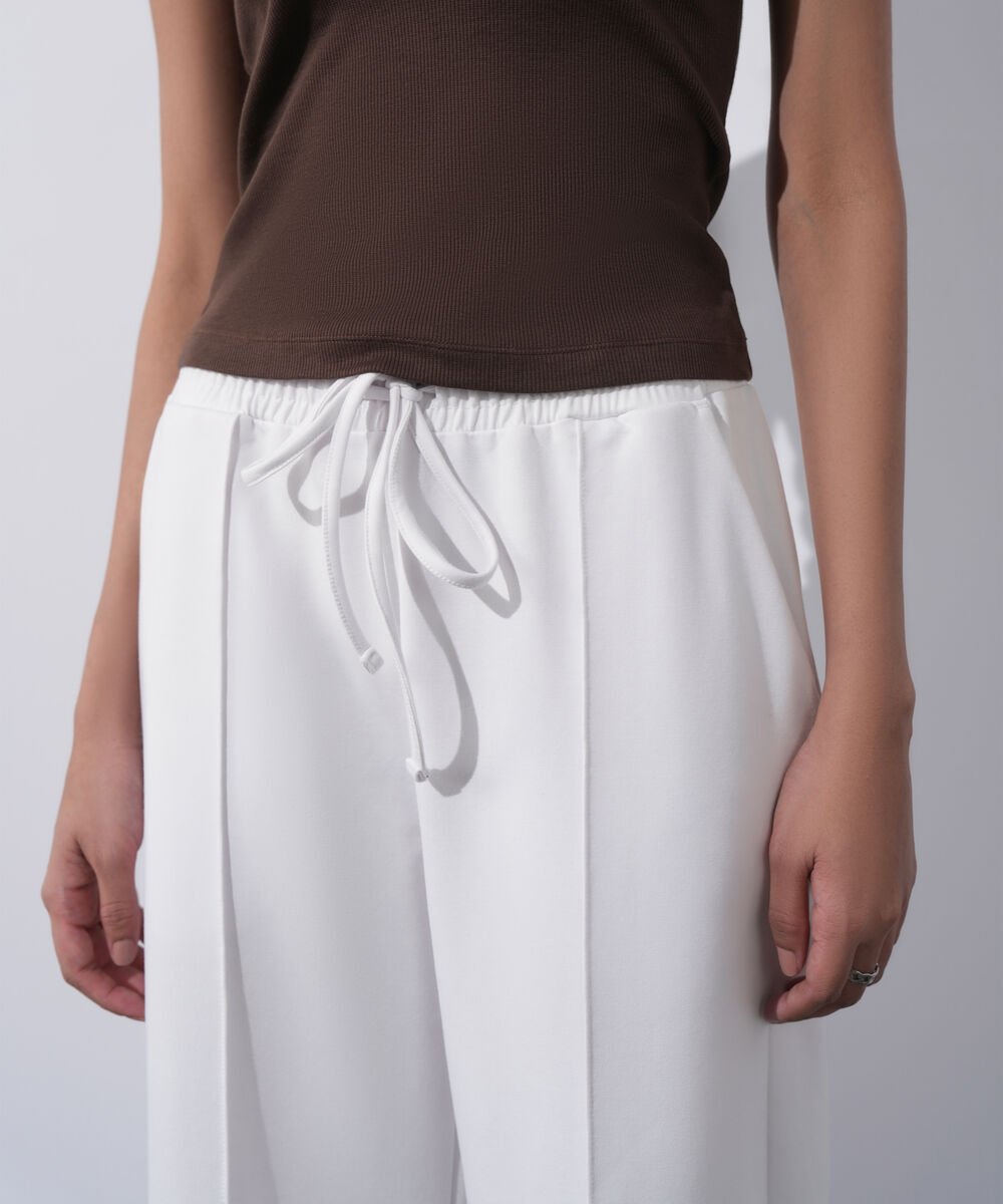 Women's Western Wear White Pull On Summer Terry Trousers