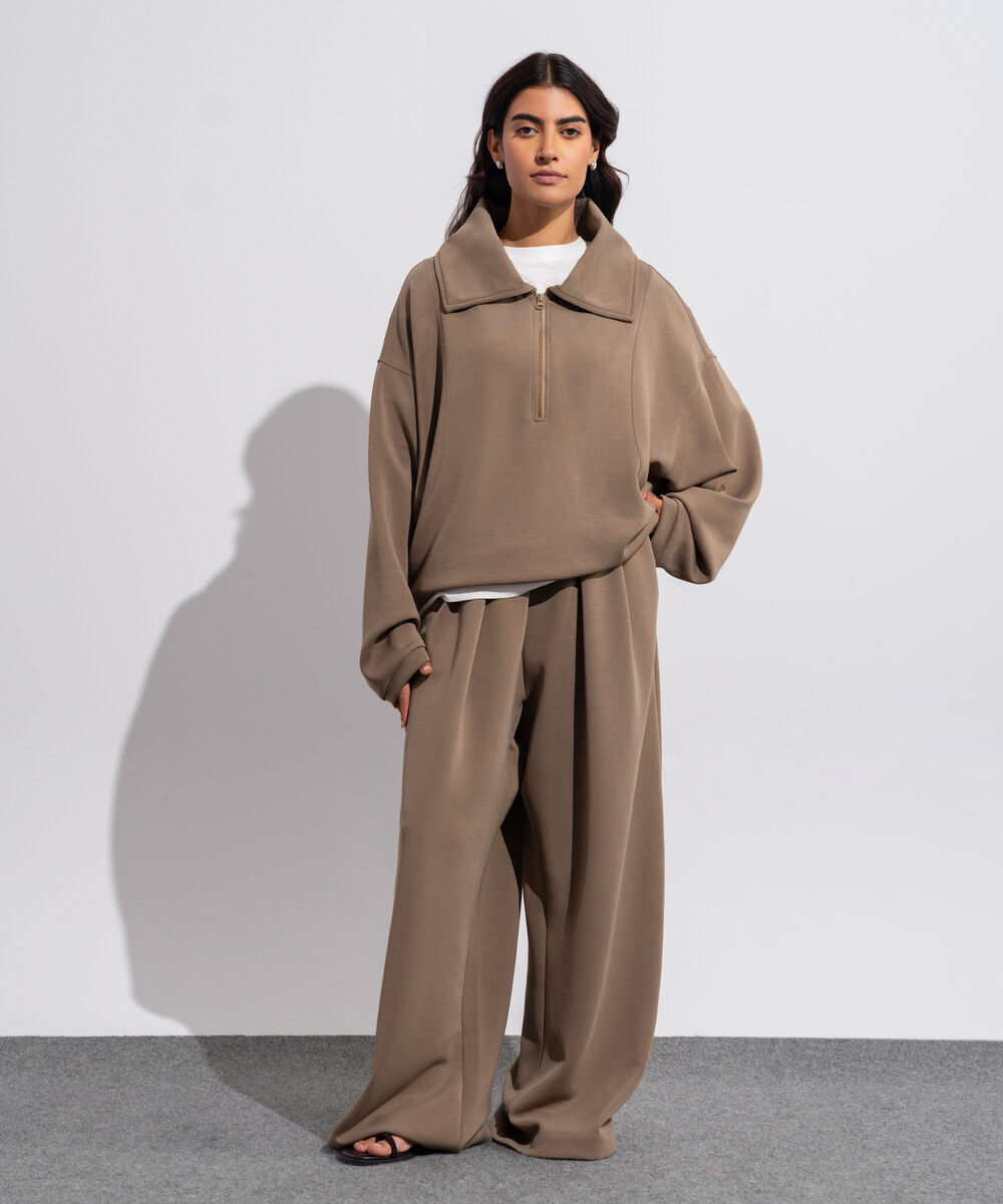 Women's Western Wear Non-graphic Brown Sweatshirt