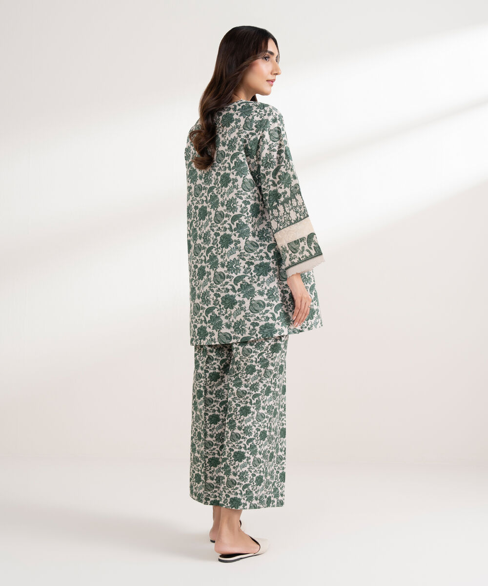 Women's RTW Light Khaddar Embroidered Straight Off White Shirt