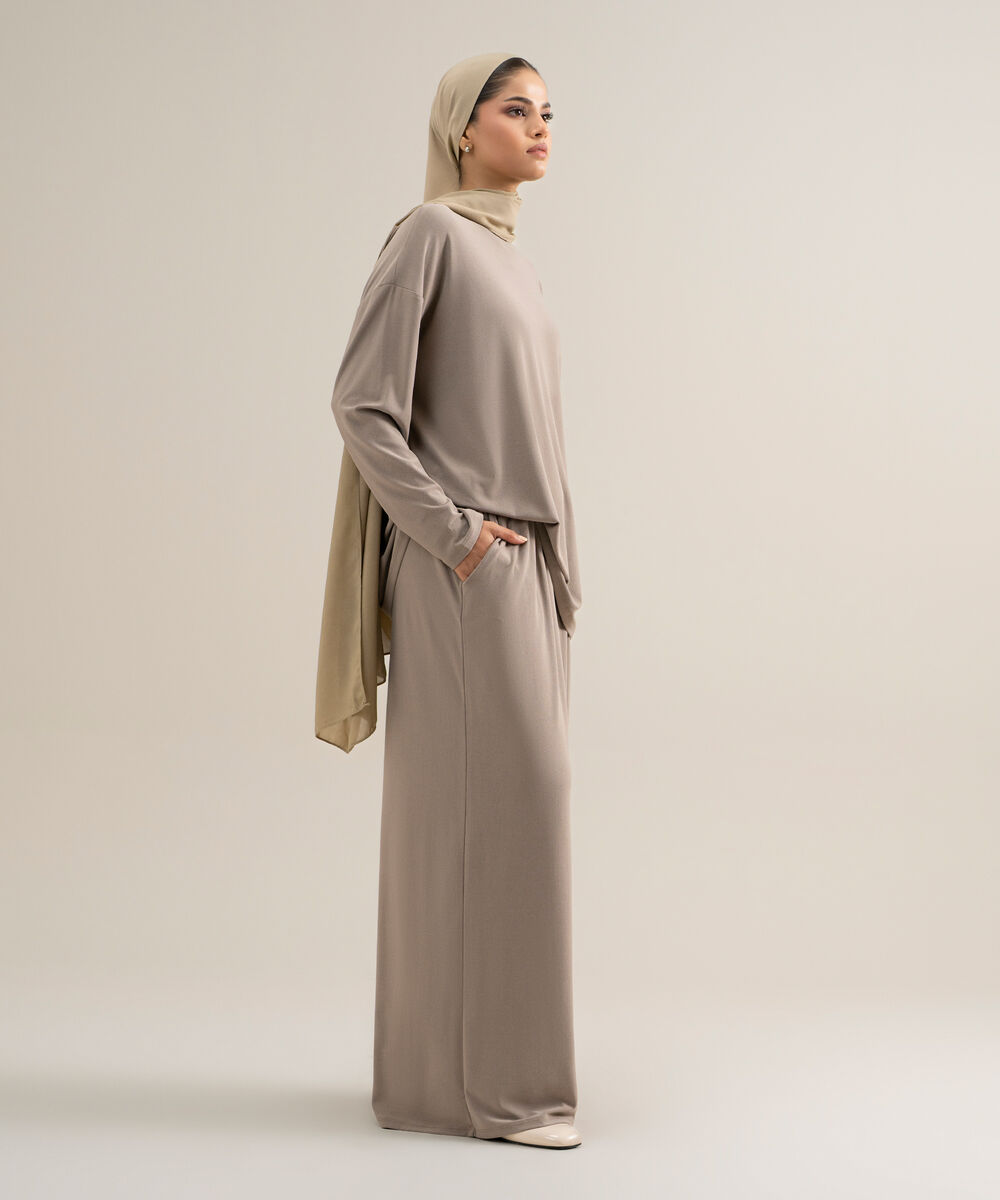 Women's Cotton Taupe Jersey Knit Bottom