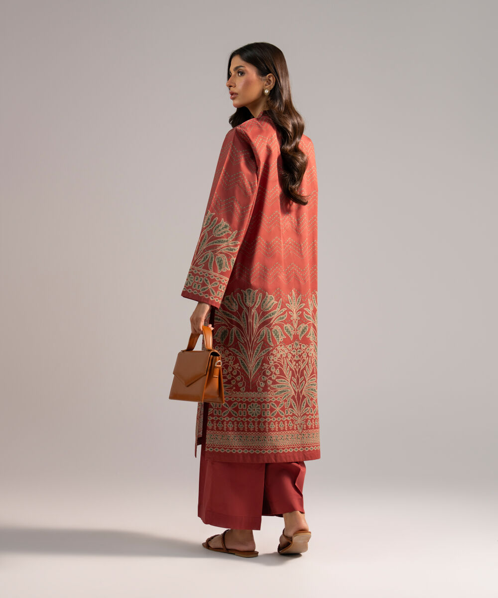 Women's RTW Lawn Printed Maroon 2 Piece Suit