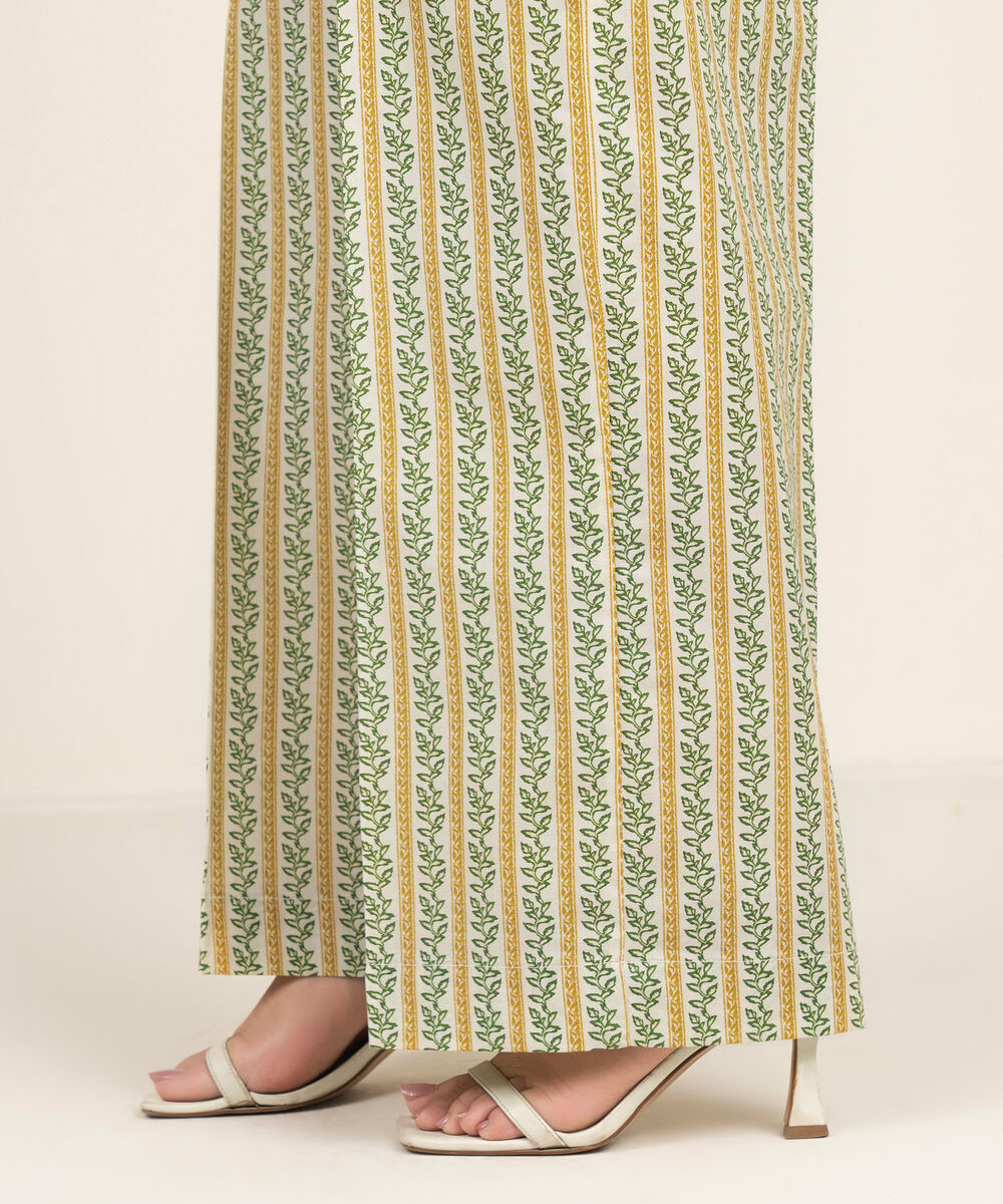 Women's RTW Cambric Printed Cream White Culottes
