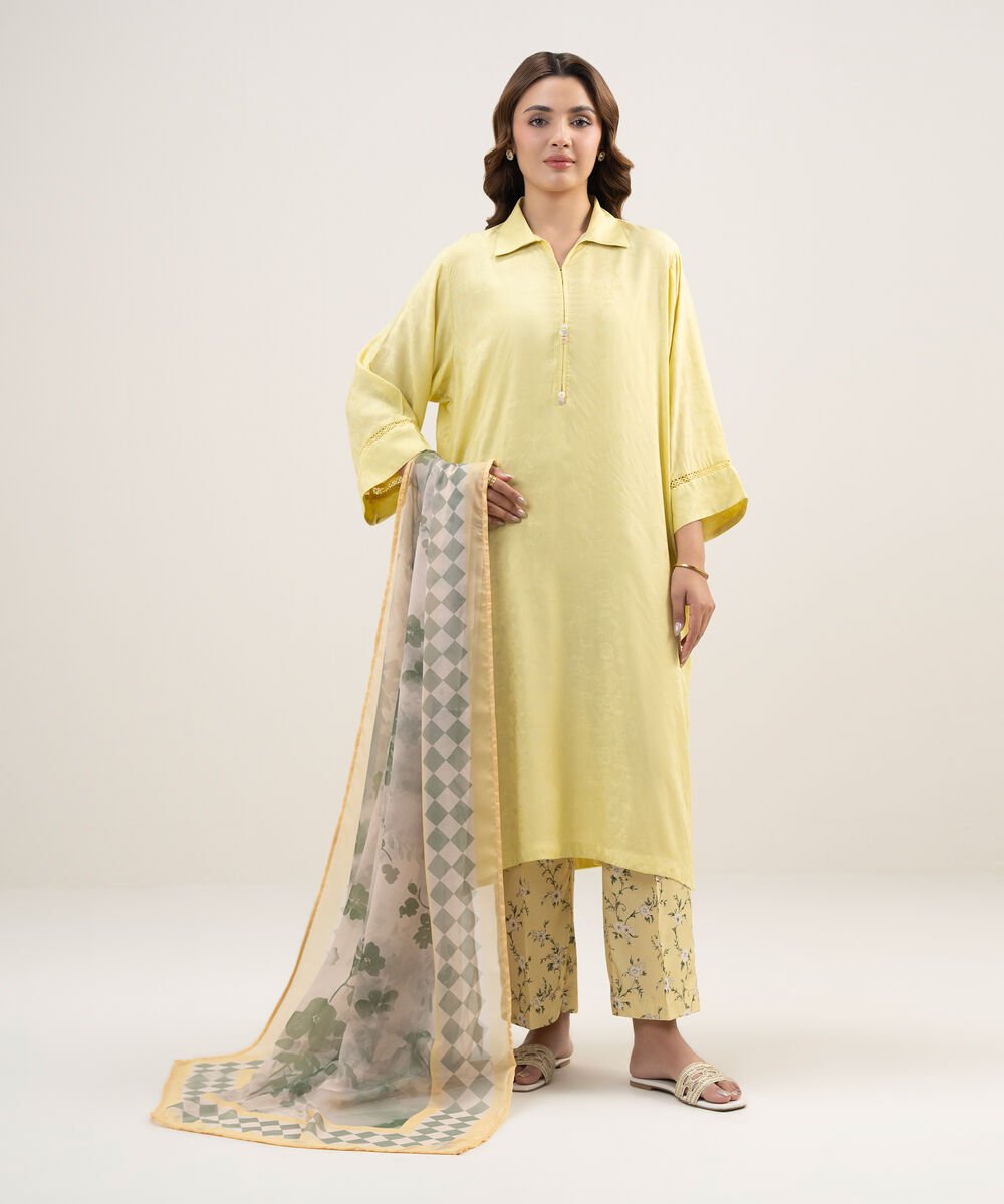 Blended Tissue Printed Beige Dupatta