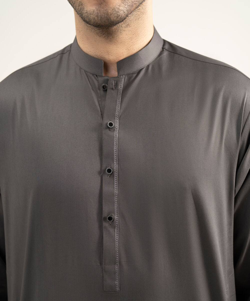 Men's Stitched Premium Cotton Dark Mauve Suit