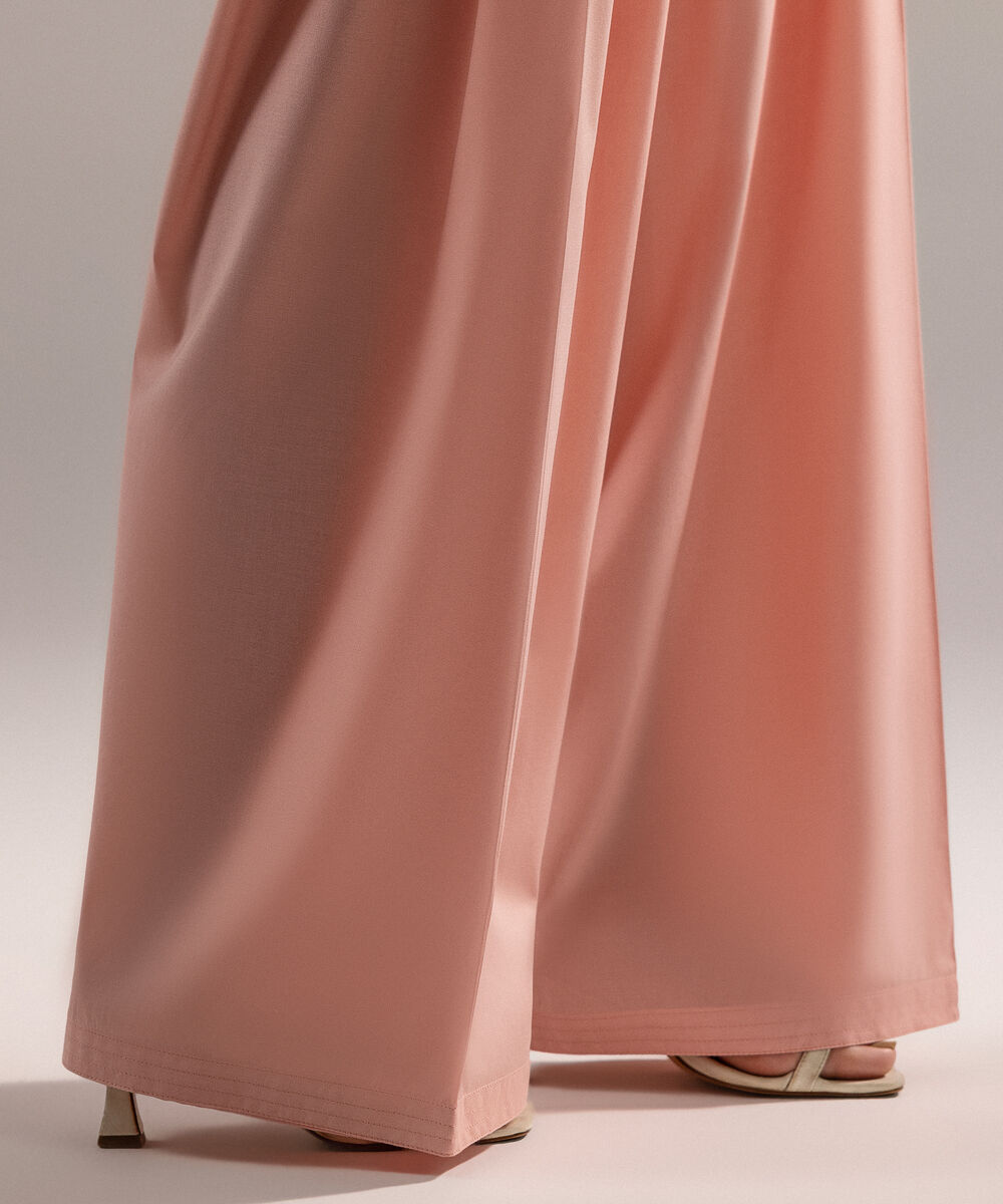 Women's RTW Cambric Solid Pink Farshi Shalwar