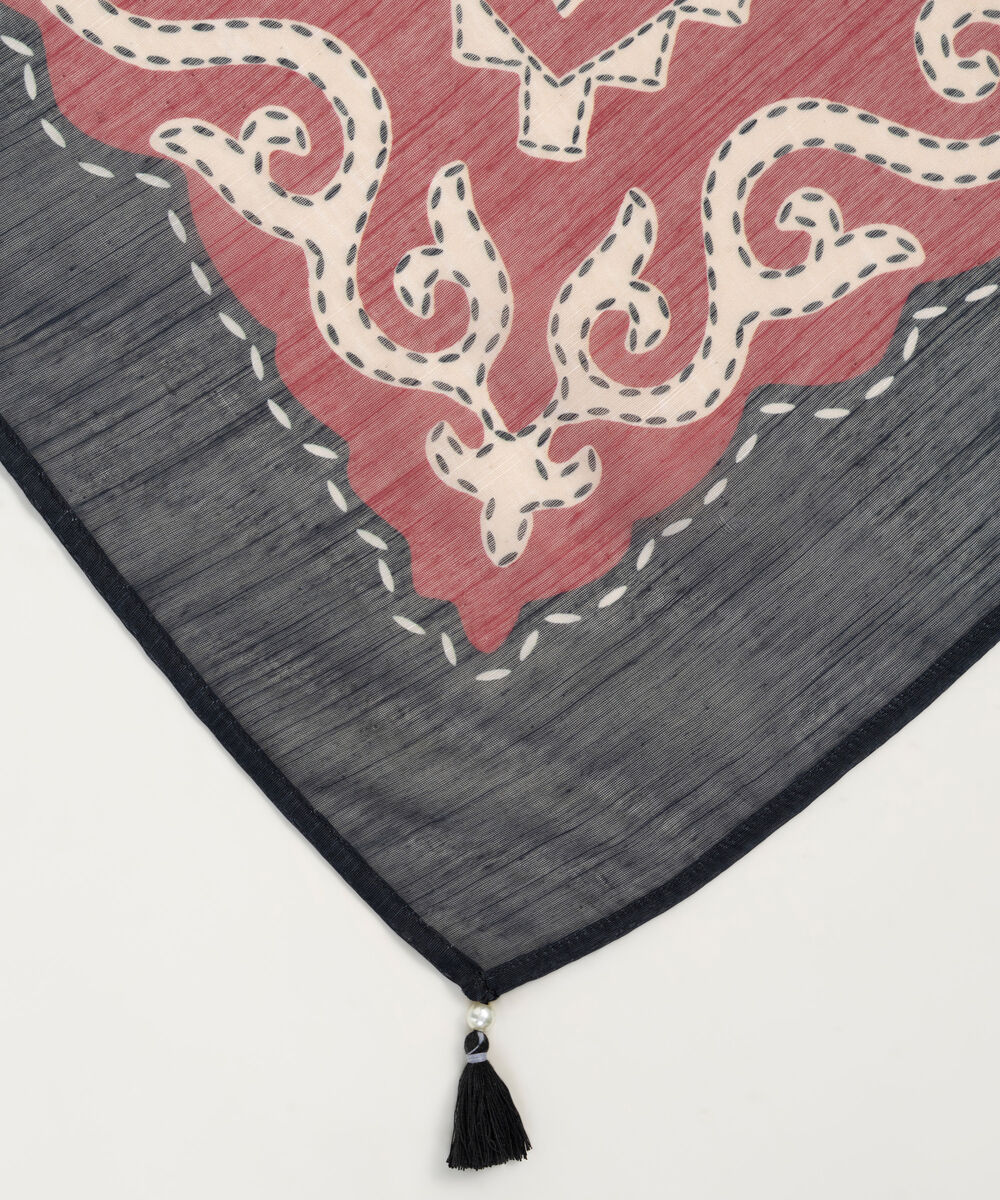 Manaar Printed Red Dupatta