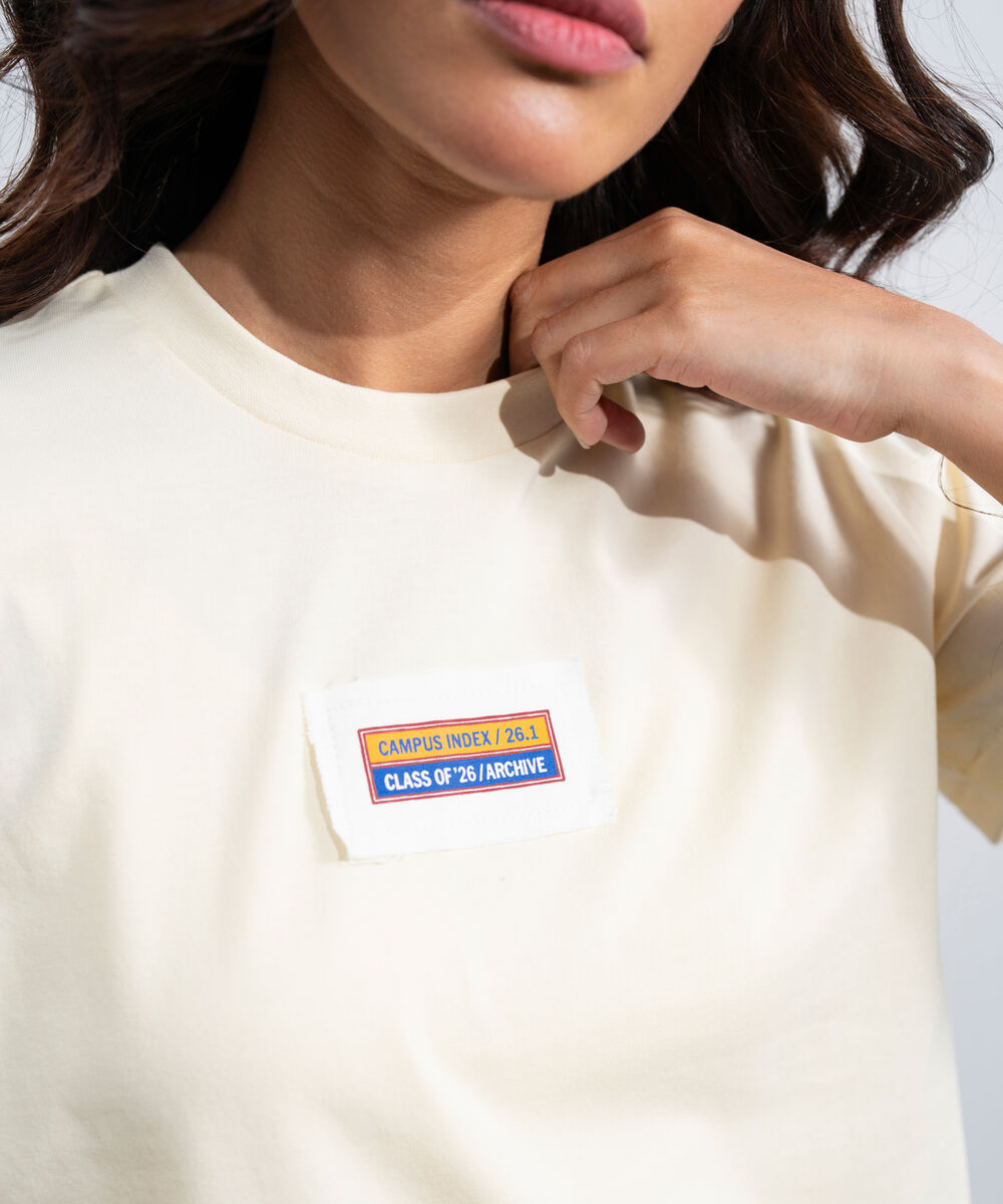 Women's Western Butter Yellow Graphic T-Shirt In Mercerized Cotton Jersey