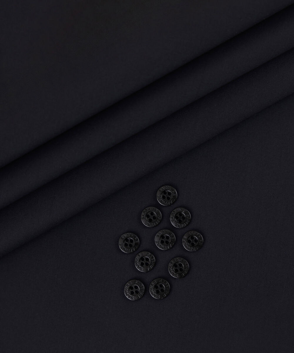 Men's Unstitched 2-Piece Luxury Giza Cotton Black Suit