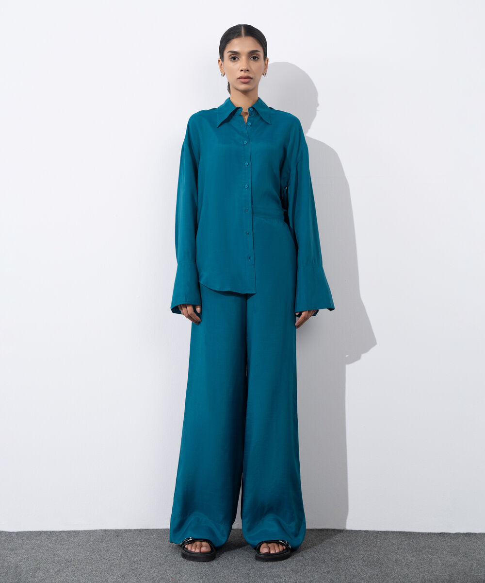 Women's Western Wear Zinc Viscose Pull-On Trousers